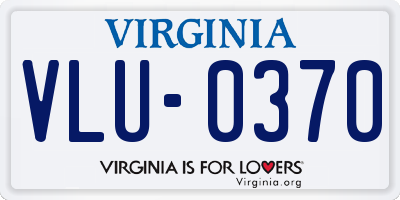 VA license plate VLU0370