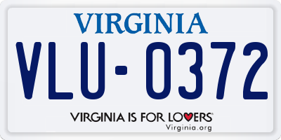 VA license plate VLU0372