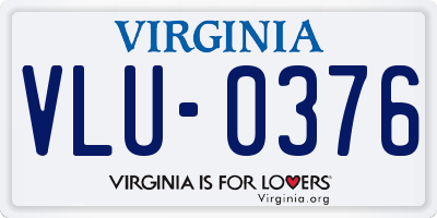 VA license plate VLU0376