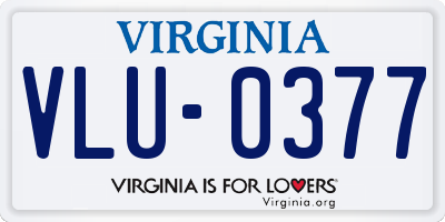 VA license plate VLU0377