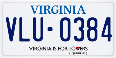 VA license plate VLU0384
