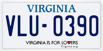 VA license plate VLU0390