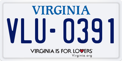 VA license plate VLU0391