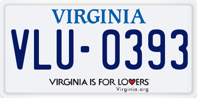 VA license plate VLU0393