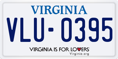 VA license plate VLU0395