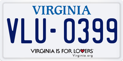 VA license plate VLU0399