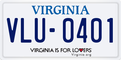 VA license plate VLU0401