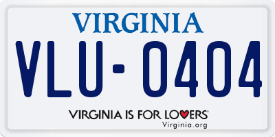 VA license plate VLU0404