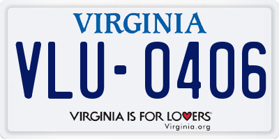 VA license plate VLU0406