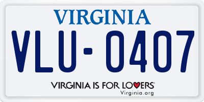 VA license plate VLU0407