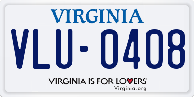 VA license plate VLU0408