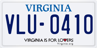VA license plate VLU0410