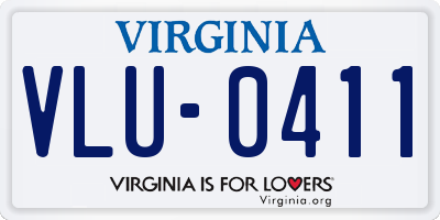 VA license plate VLU0411