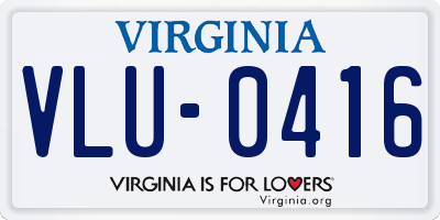 VA license plate VLU0416