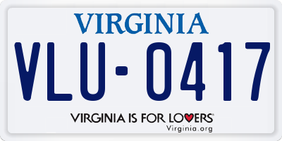 VA license plate VLU0417