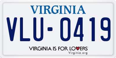 VA license plate VLU0419