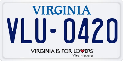 VA license plate VLU0420