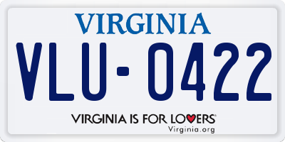 VA license plate VLU0422