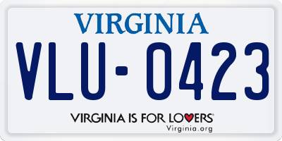 VA license plate VLU0423
