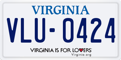 VA license plate VLU0424