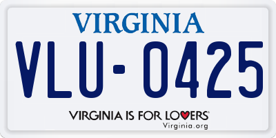 VA license plate VLU0425