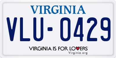 VA license plate VLU0429