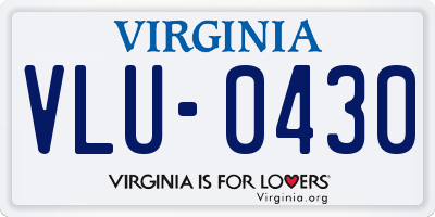VA license plate VLU0430