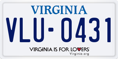 VA license plate VLU0431