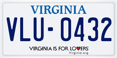 VA license plate VLU0432