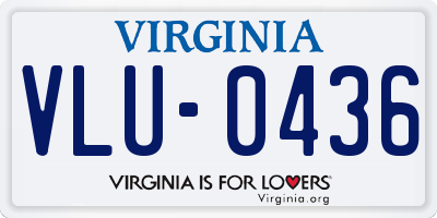 VA license plate VLU0436