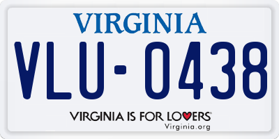 VA license plate VLU0438