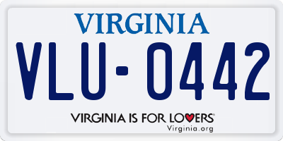 VA license plate VLU0442