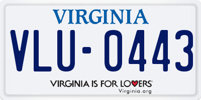VA license plate VLU0443