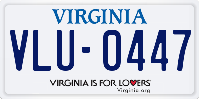 VA license plate VLU0447