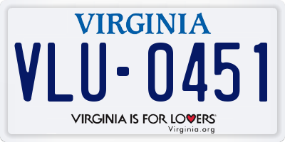 VA license plate VLU0451
