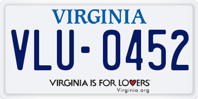 VA license plate VLU0452