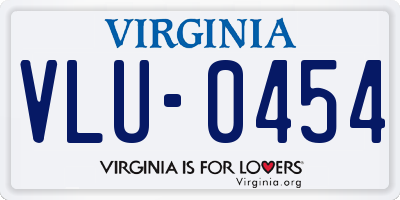 VA license plate VLU0454