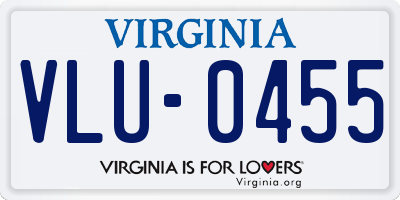 VA license plate VLU0455