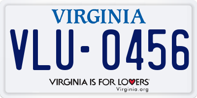 VA license plate VLU0456