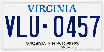VA license plate VLU0457