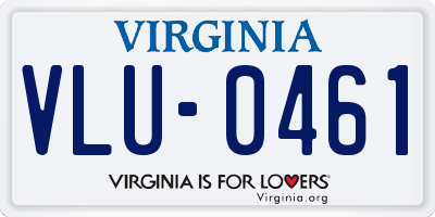 VA license plate VLU0461