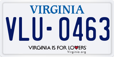 VA license plate VLU0463