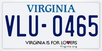 VA license plate VLU0465