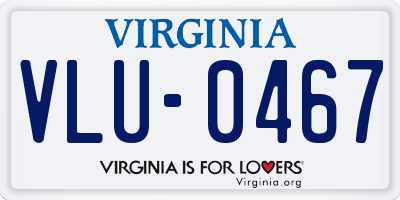 VA license plate VLU0467