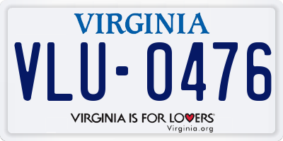 VA license plate VLU0476