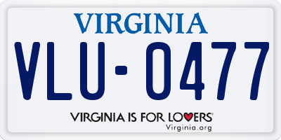 VA license plate VLU0477
