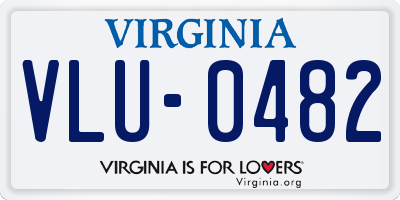 VA license plate VLU0482