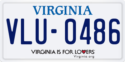 VA license plate VLU0486