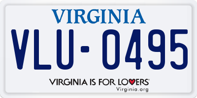 VA license plate VLU0495
