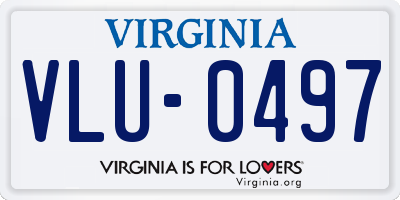 VA license plate VLU0497